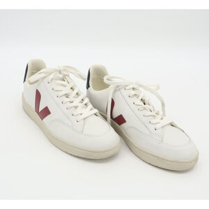 Veja Men's V-12 Sneakers Red Logo White Sz 11 /44